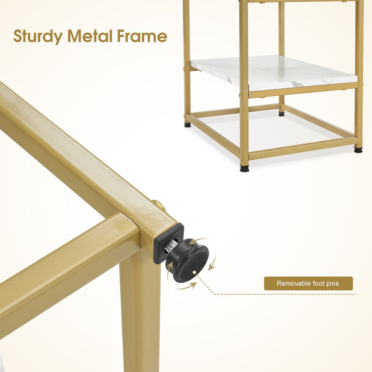 Beauty Manicure Table With Metal Frame & Glass, Modern Nail Equipment 2411