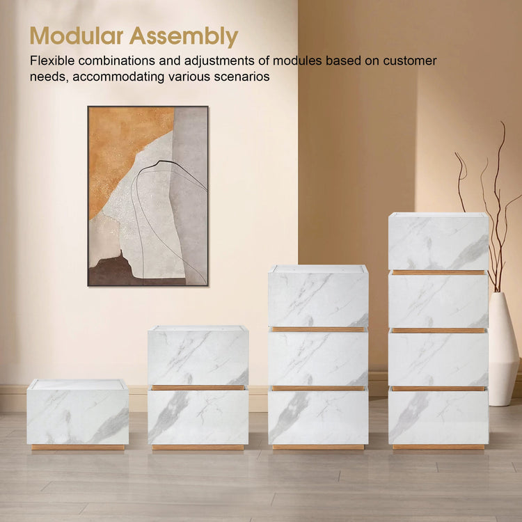 Marble Patterned Storage Salon  Barber Cabinet With 4 Drawers, Large-Capacity Station 2037