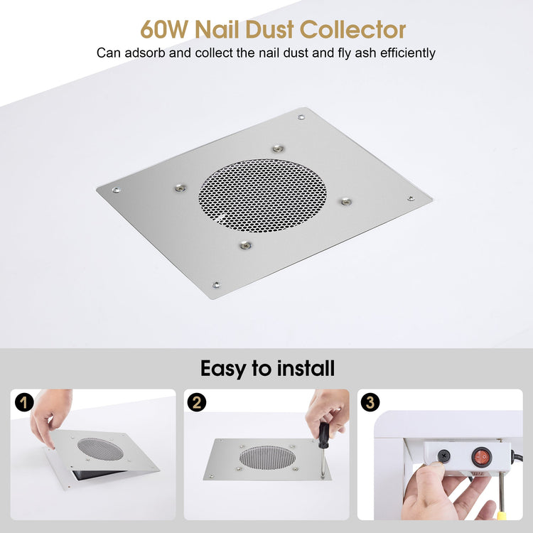 Nail Storage Desk With 60W Embedded Nail Vacuum Cleaner Vc229