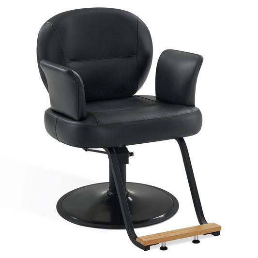Black Salon Chair, Breathable Pvc Leather Beauty Chair For Hair Stylist 3082
