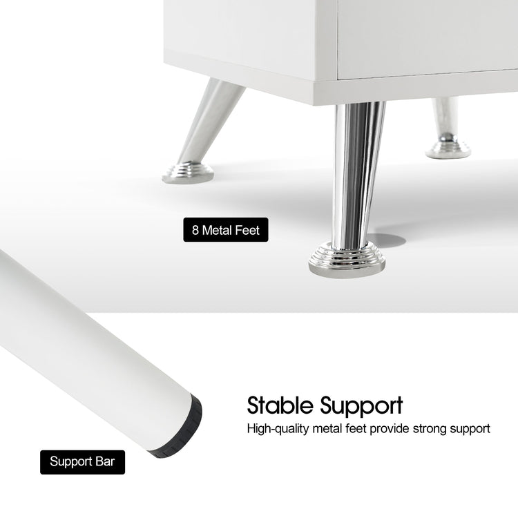 L-Shaped Nail Table Corner Manicure Desk For Home Office 2672