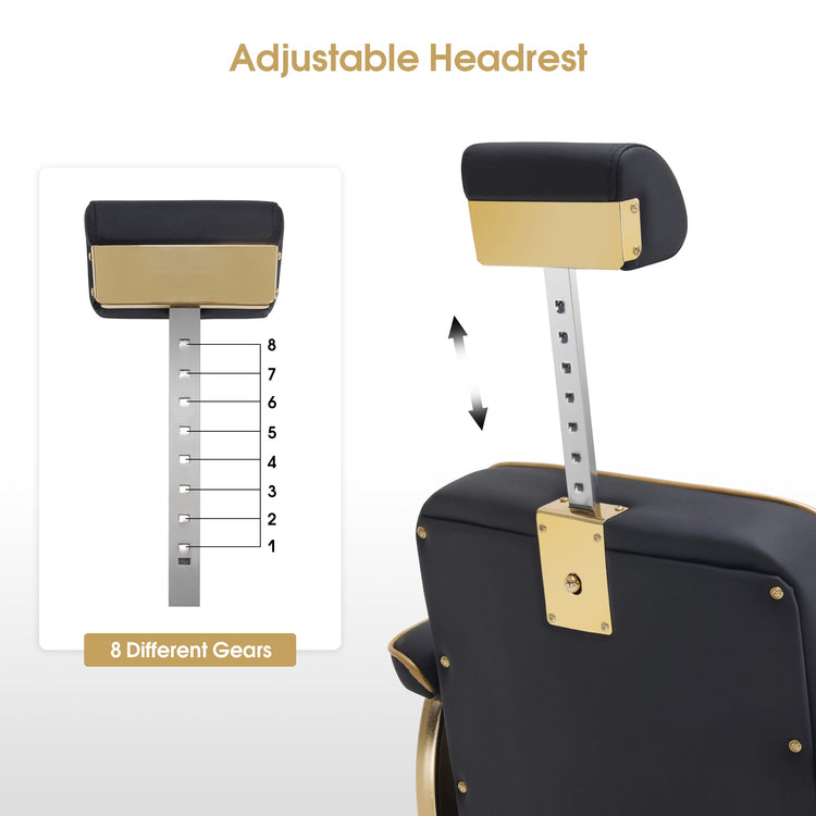 Reclining Barber Chair, Hydraulic Styling Salon Chair For Hair Stylist 8334