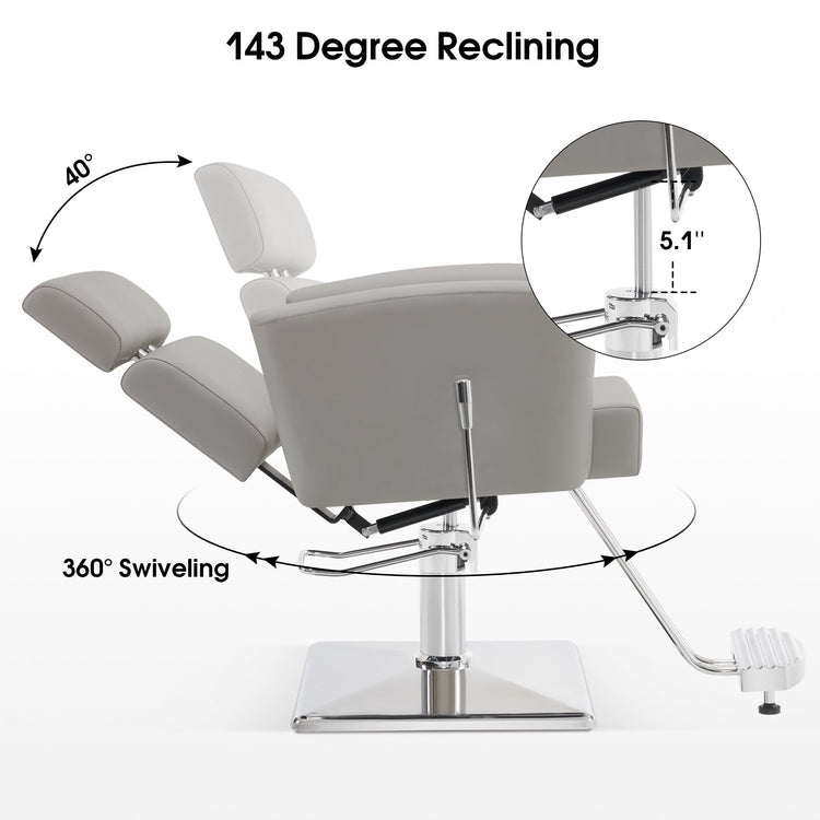 Barber Salon Chair For Hair Stylist, Hydraulic Reclining Styling Chair 9410