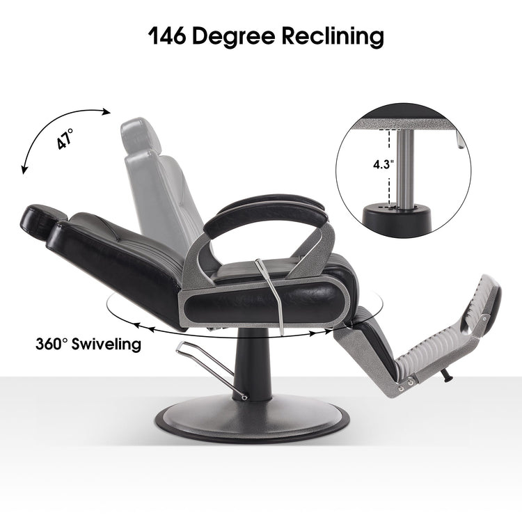 All Purpose Barber Chair,Reclining Hair Stylist Salon Chair With Headrest 9502