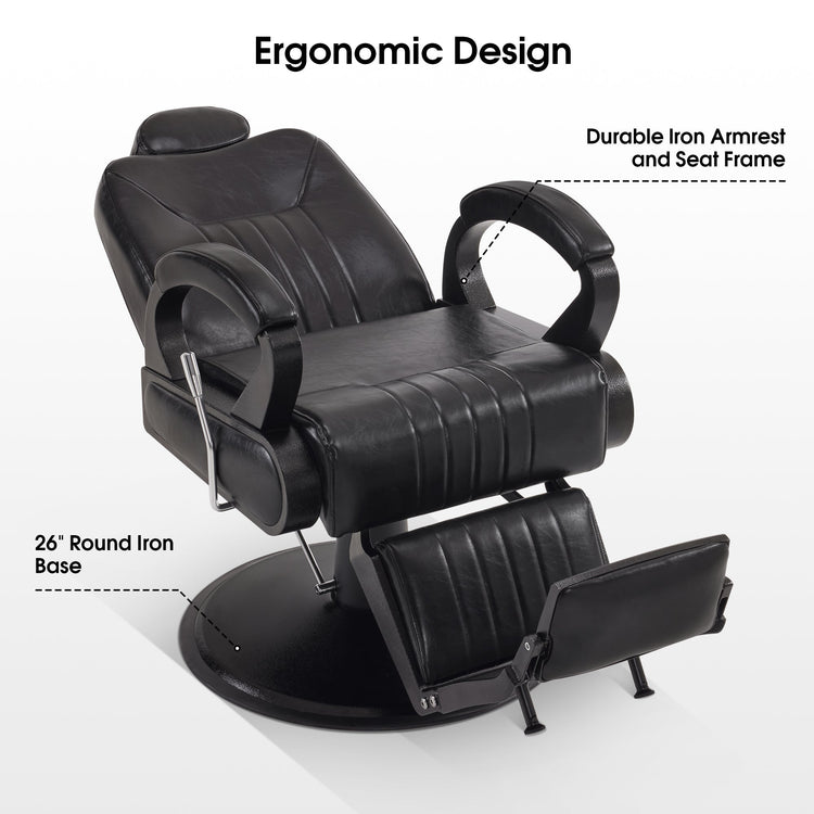 All Purpose Barber Chair,Reclining Hair Stylist Salon Chair With Headrest 9502