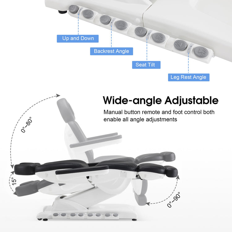 Full Electrical 4 Motor Facial Beauty Bed, 400 Lbs Capacity, 3 Preset Positions 2119