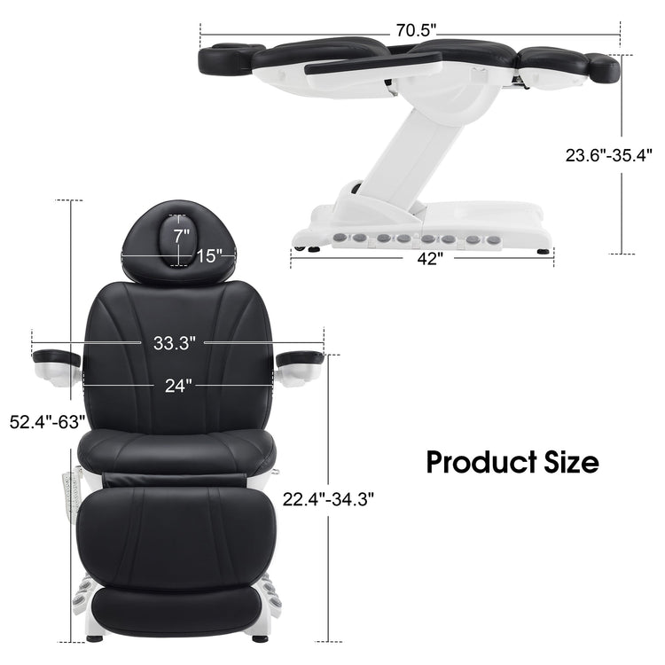 Full Electrical 4 Motor Facial Beauty Bed, 400 Lbs Capacity, 3 Preset Positions 2119
