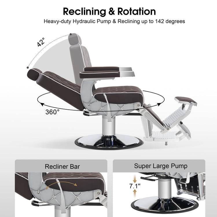 All Purpose Barber Chair, 660Lbs Hydraulic Pump, Salon&Spa Chair 8625