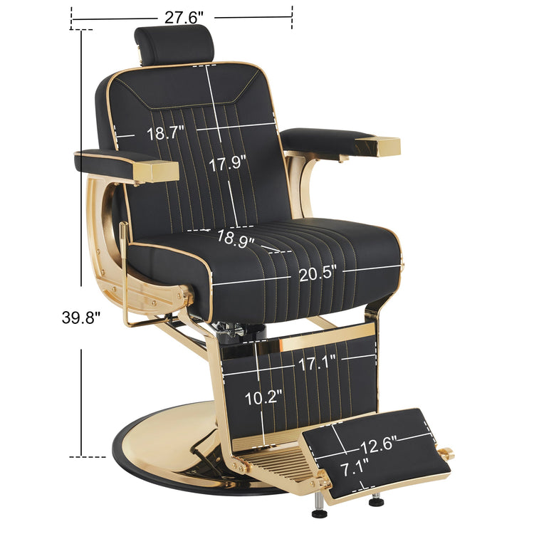 Reclining Barber Chair, Hydraulic Styling Salon Chair For Hair Stylist 8334