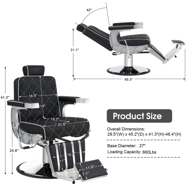 All Purpose Barber Chair, 660Lbs Hydraulic Pump, Salon&Spa Chair 8625