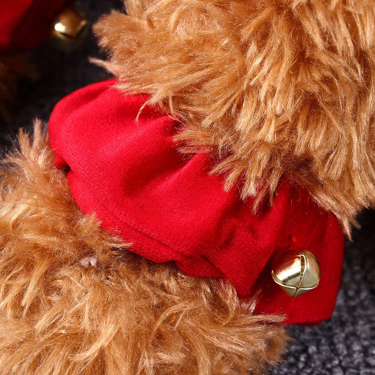 Jingle Bells Pet Red Plush Collar and Anklet Set