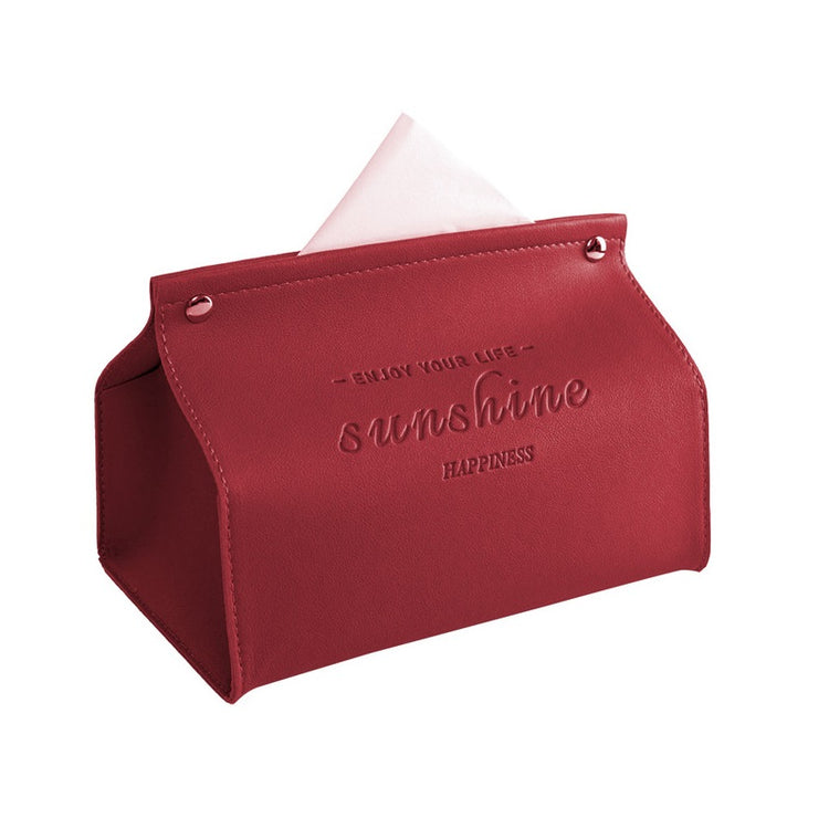 European Style PU Leather Tissue Box Holder