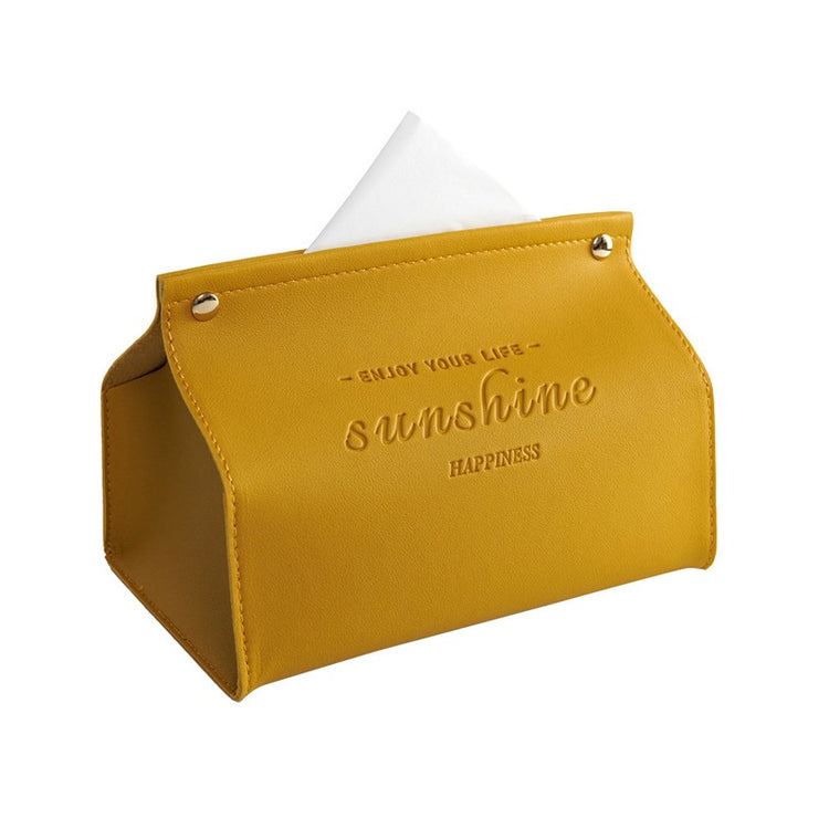 European Style PU Leather Tissue Box Holder