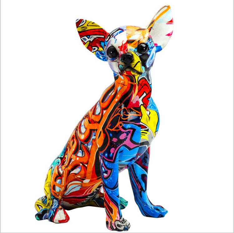 Colorful Dog Statue Art