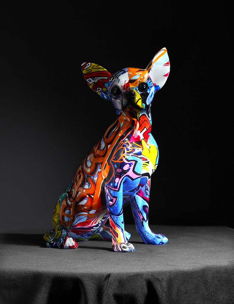 Colorful Dog Statue Art