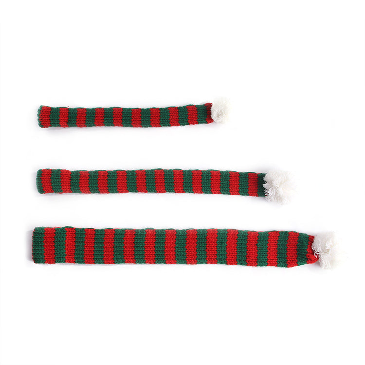 Pet Knitted Christmas Striped Scarf